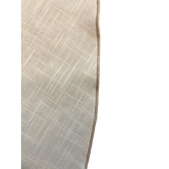 Vintage Handmade Round Tablecloth Used Cream with Pink and Brown - Picture 15 of 16